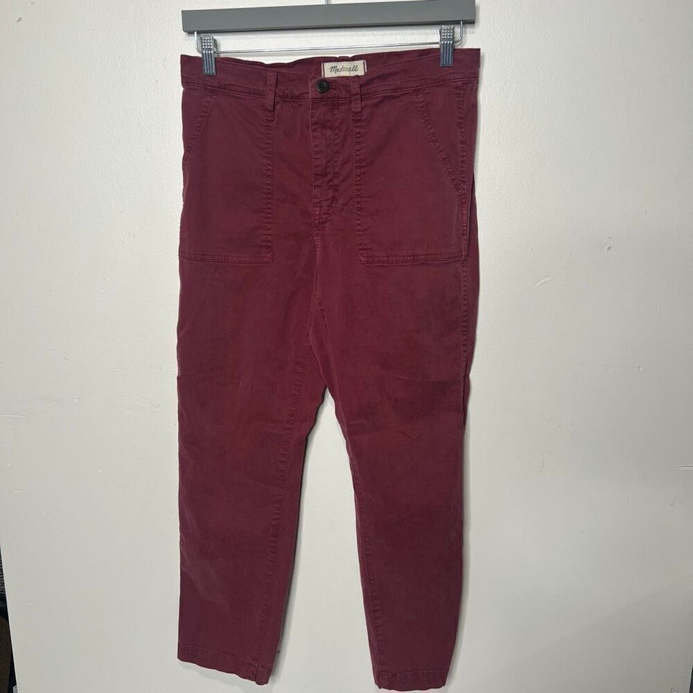 Madewell Burgundy Red Patch Pocket Khaki Pants Sz 28